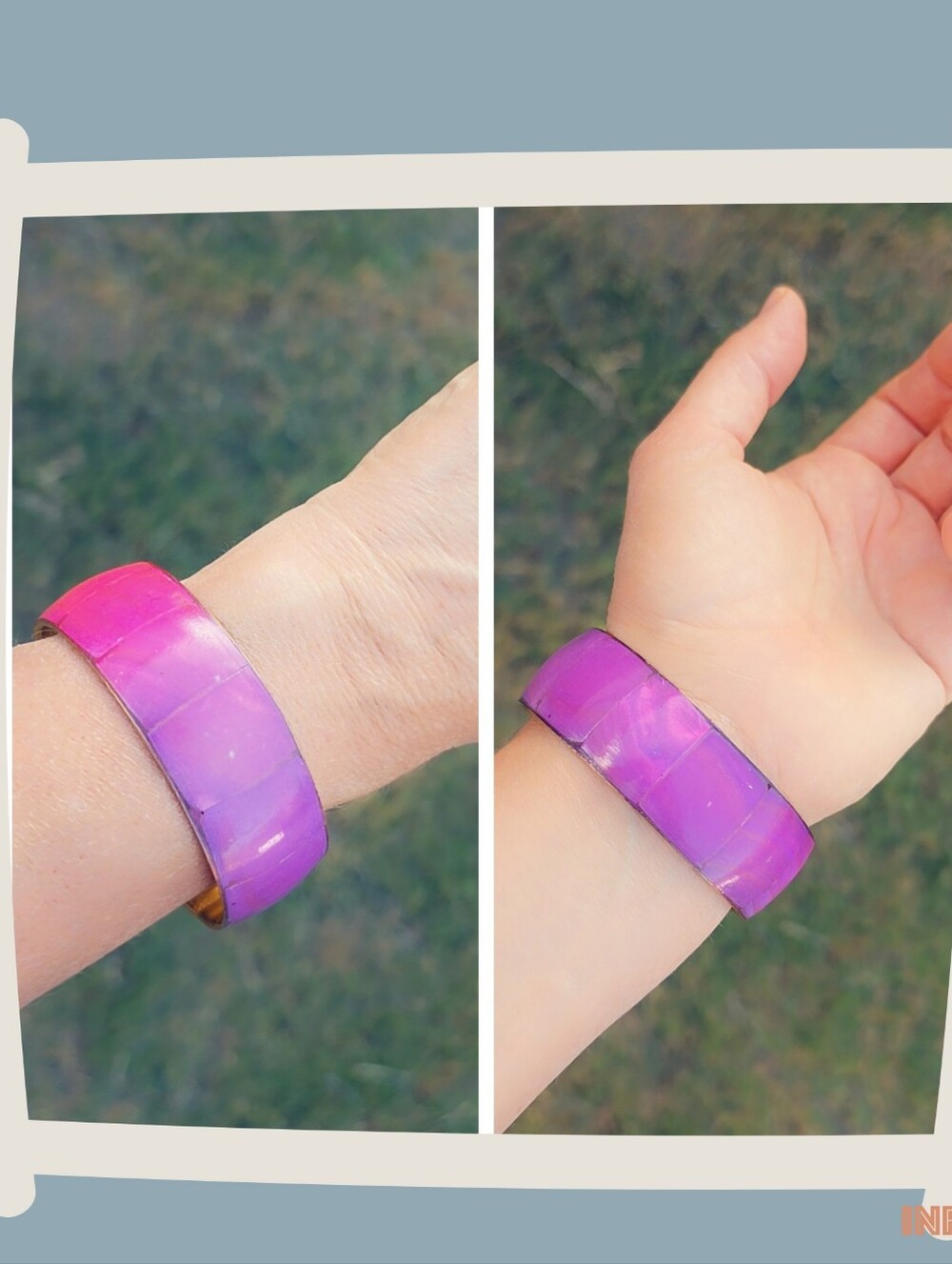 Mother Of Pearl Ombre Inlay Statement Bracelet